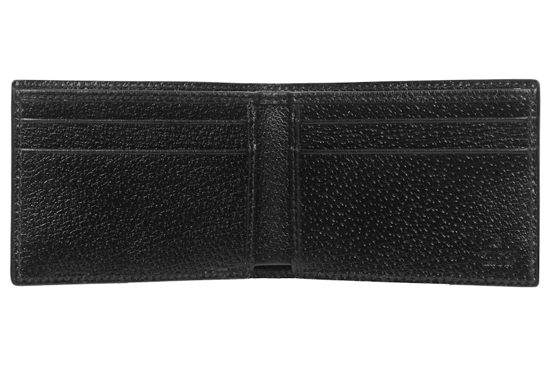 Lookbook グッチGGマーモント二つ折り財布 テクスチャードカーフスキン ブラック