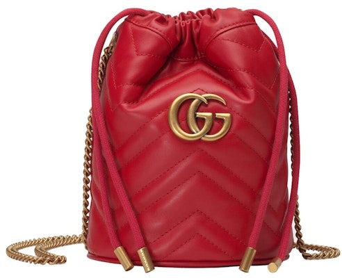 Gucci GG Marmont Bucket Bag Mini Hibiscus Red Buy Gucci GG Marmont Bucket Bag Mini Hibiscus Red