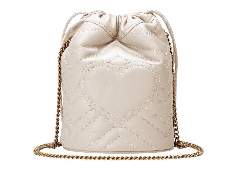 Order Gucci GG Marmont 迷你桶包 白色马特拉塞包