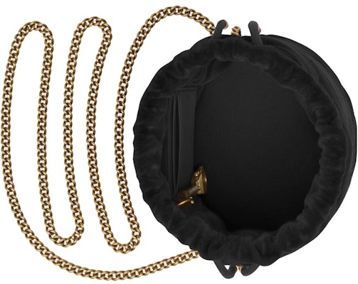 Gucci GG Marmont Bucket Bag Velvet Mini Black Lookbook Gucci GG Marmont Bucket Bag Velvet Mini Black
