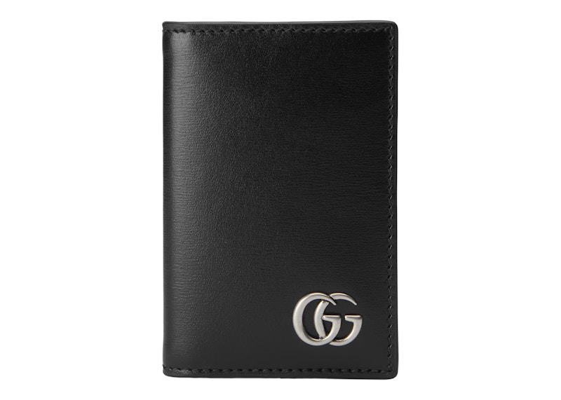 Gucci GG Marmont Card Case Palladium-tone Black