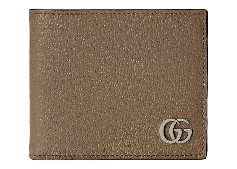 Gucci GG Marmont Card Case Wallet Taupe