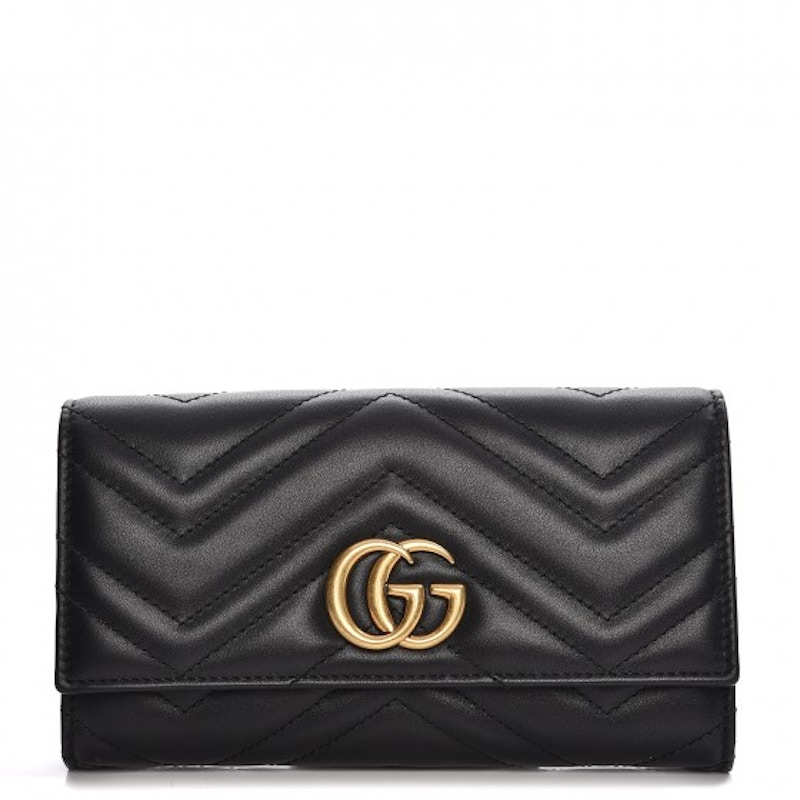 Gucci GG Marmont Continental Wallet Matelasse Black