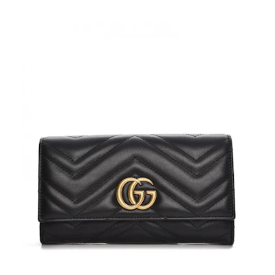 Gucci GG Marmont Continental Wallet Matelasse Black
