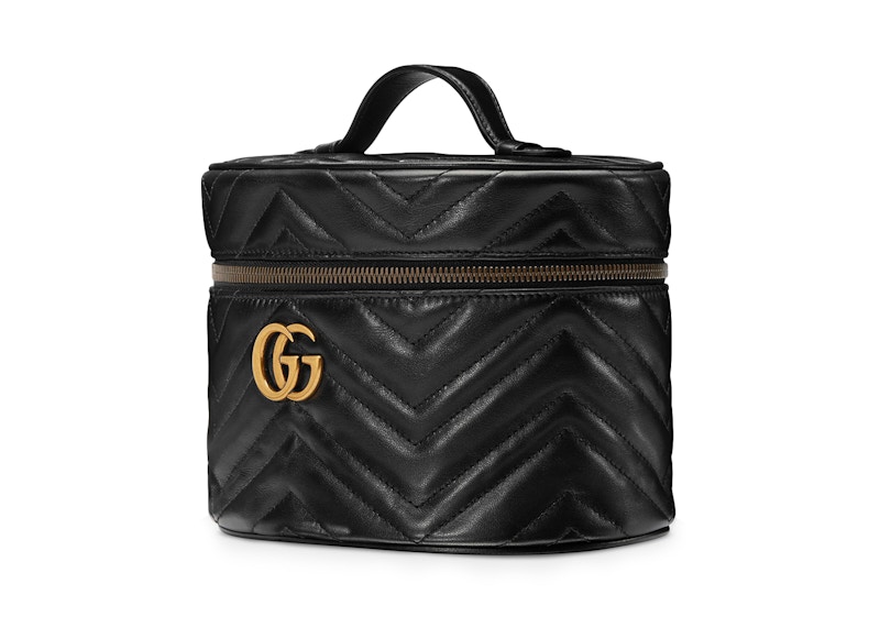 Gucci GG Marmont Cosmetic Case Small Matelasse Chevron Black