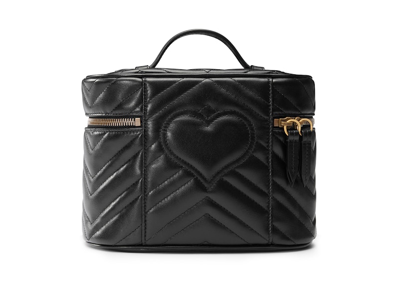 Order Gucci GG Marmont Beg Kosmetik Kecil Matelasse Chevron Hitam