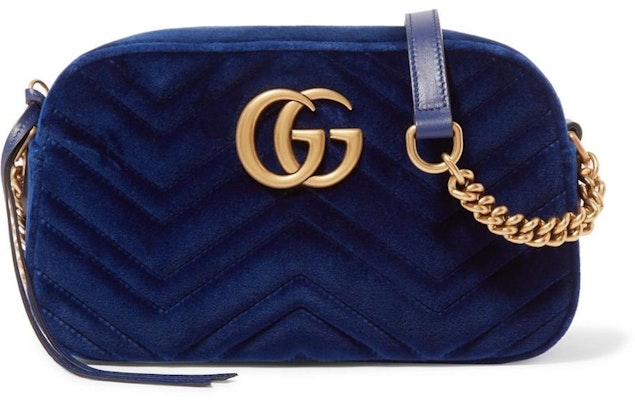 Gucci GG Marmont Crossbody Matelasse Velvet Small Cobalt Blue Buy Gucci GG Marmont Crossbody Matelasse Velvet Small Cobalt Blue