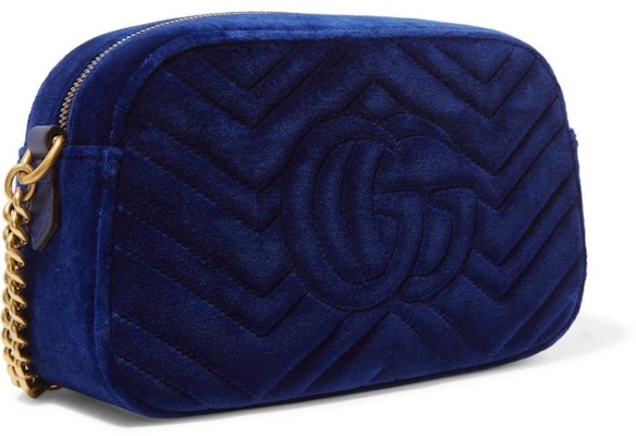 Gucci GG Marmont Crossbody Matelasse Velvet Small Cobalt Blue Order Gucci GG Marmont Crossbody Matelasse Velvet Small Cobalt Blue