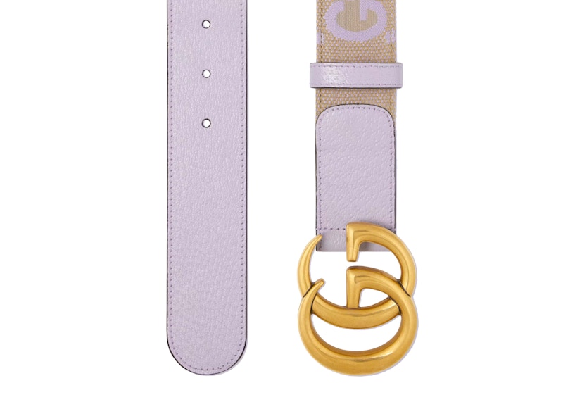 Order 古驰 GG Marmont Jumbo GG 腰带 米色/淡紫色