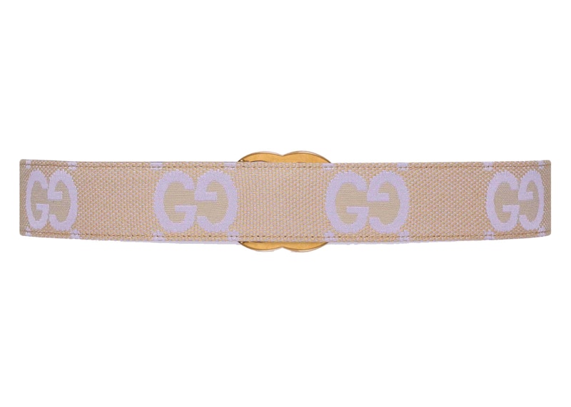 Lookbook 古驰 GG Marmont Jumbo GG 腰带 米色/淡紫色