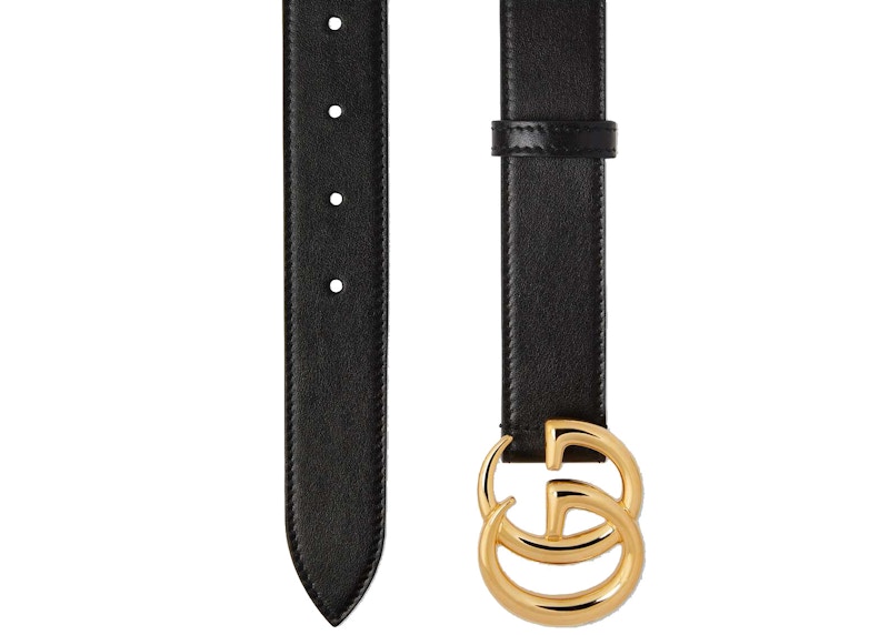 Gucci GG Marmont Leather Belt with Shiny Buckle 1 Width Black 圖 3