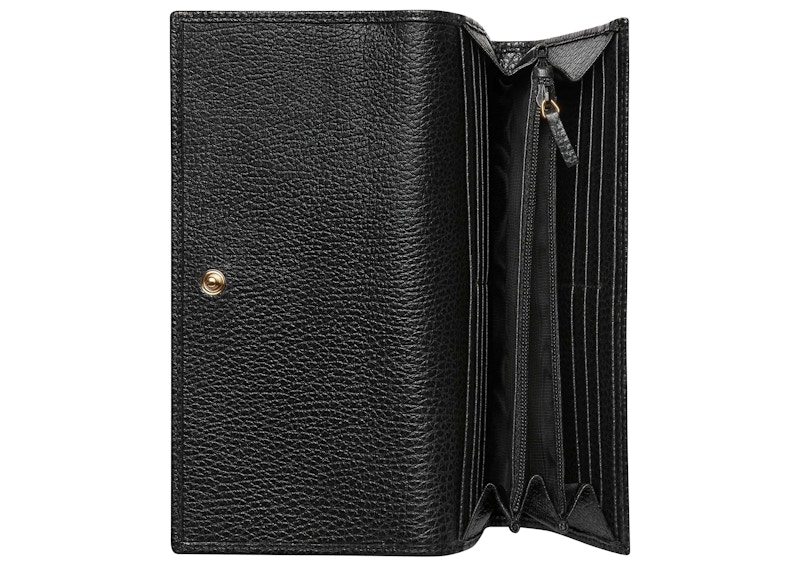 Order 구찌 GG 마몽 레더 콘티넨탈 지갑 블랙 
