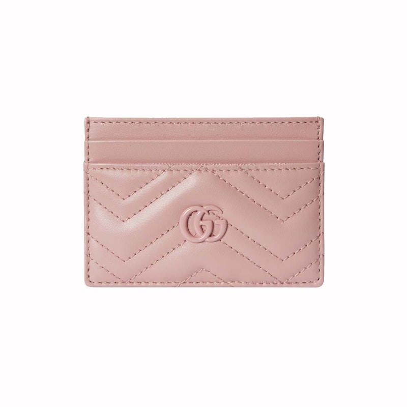 Gucci GG Marmont Matelasse Card Case Light Pink
