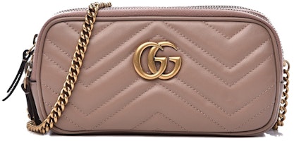 Gucci GG Marmont Matelasse Chain Bag Mini Porcelain Rose Gucci GG Marmont Matelasse Chain Bag Mini Porcelain Rose