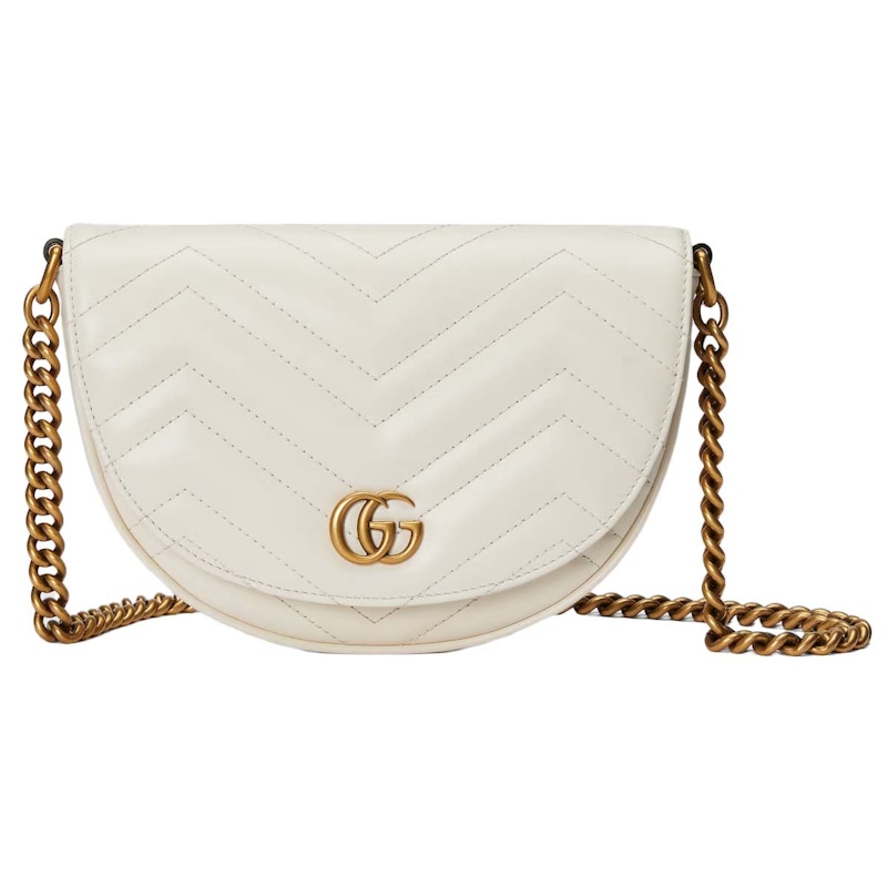 Gucci GG Marmont Matelasse Chain Mini Bag White