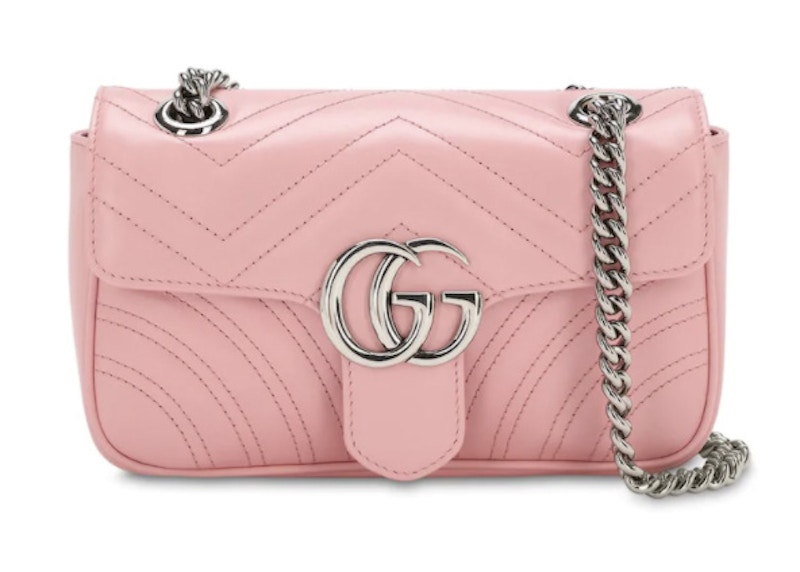 Gucci GG Marmont Matelasse Shoulder Bag Mini Pastel Pink