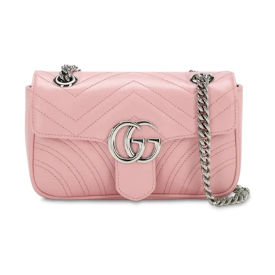 Gucci GG Marmont Matelasse Shoulder Bag Mini Pastel Pink