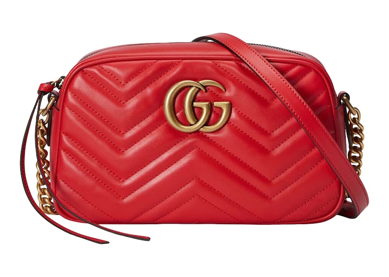 Gucci GG Marmont Matelasse Small Shoulder Bag Red