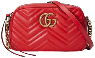 Gucci GG Marmont Matelasse Small Shoulder Bag Red Gucci GG Marmont Matelasse Small Shoulder Bag Red