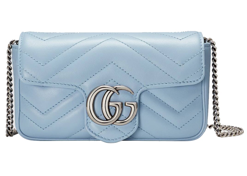 Gucci GG Marmont Matelasse Super Mini Bag Pastel Blue