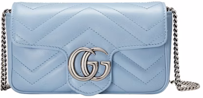 Gucci GG Marmont Matelasse Super Mini Bag Pastel Blue Gucci GG Marmont Matelasse Super Mini Bag Pastel Blue