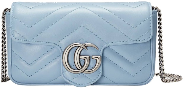 Tas Mini Gucci GG Marmont Matelasse Super Biru Pastel Buy Tas Mini Gucci GG Marmont Matelasse Super Biru Pastel
