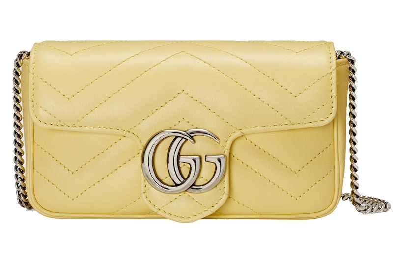 Gucci GG Marmont Matelasse Super Mini Bag Pastel Yellow