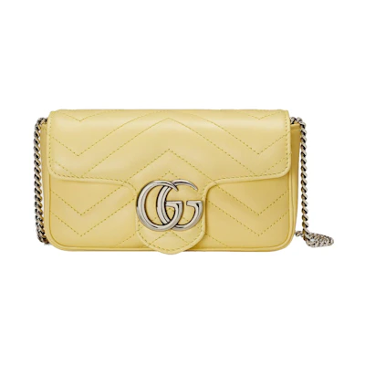 Gucci GG Marmont Matelasse Super Mini Bag Pastel Yellow