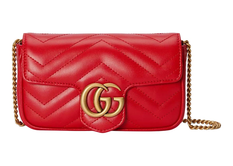 Gucci GG Marmont Matelasse Super Mini Bag Red