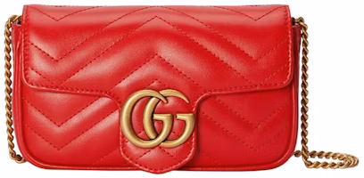 Gucci GG Marmont Matelasse Super Mini Bag Red Gucci GG Marmont Matelasse Super Mini Bag Red