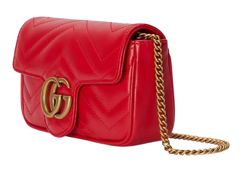 Order 古驰GG Marmont 红色迷你绗缝包