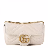 Gucci GG Marmont Matelasse Super Mini Bag White Gucci GG Marmont Matelasse Super Mini Bag White