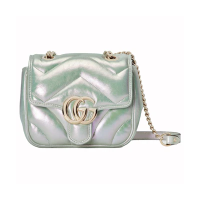 Gucci GG Marmont Mini Shoulder Bag Green Iridescent