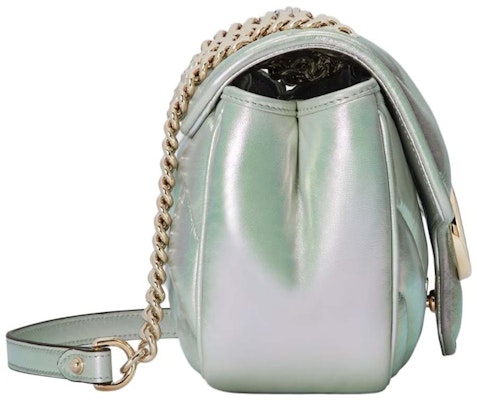 Gucci GG Marmont Mini Shoulder Bag Green Iridescent Lookbook Gucci GG Marmont Mini Shoulder Bag Green Iridescent