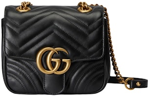 Gucci GG Marmont Mini Shoulder Bag Matelasse Chevron Black Gucci GG Marmont Mini Shoulder Bag Matelasse Chevron Black