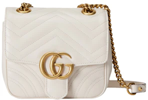 Gucci GG Marmont Mini Shoulder Bag Matelasse Chevron White Gucci GG Marmont Mini Shoulder Bag Matelasse Chevron White