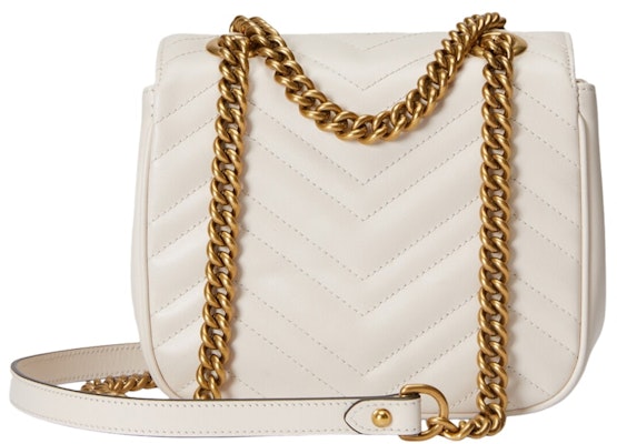 Gucci GG Marmont Mini Shoulder Bag Matelasse Chevron White Lookbook Gucci GG Marmont Mini Shoulder Bag Matelasse Chevron White