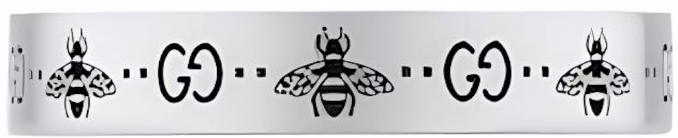 GUCCI GG Marmont Narrow Bee Engraved Aged 925 Silver Ring Unisex Silver 729898J84000728 GUCCI GG Marmont Narrow Bee Engraved Aged 925 Silver Ring Unisex Silver 729898J84000728