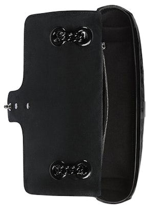 Gucci GG Marmont Patent Small Shoulder Bag Black Patent Leather Lookbook Gucci GG Marmont Patent Small Shoulder Bag Black Patent Leather