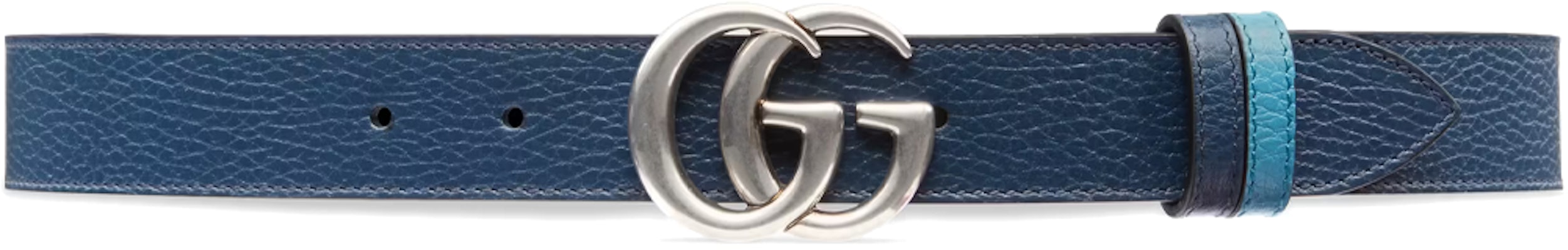 GUCCI GG Marmont Reversible Slim Belt Blue 3cm Width. 643847-CAO2N-4492 Order GUCCI GG Marmont Reversible Slim Belt Blue 3cm Width. 643847-CAO2N-4492