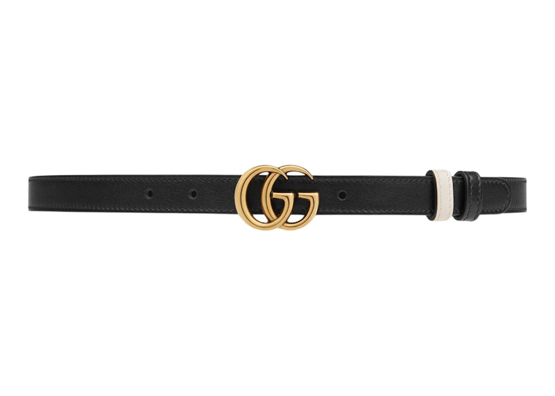 Gucci GG Marmont Reversible Thin Belt Black/White
