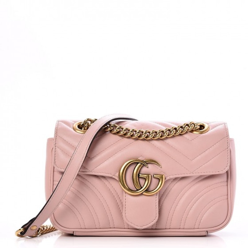 Gucci GG Marmont Shoulder Bag Matelasse Mini Light Pink