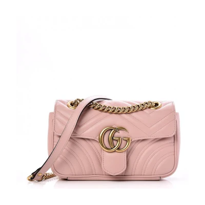 Gucci GG Marmont Shoulder Bag Matelasse Mini Light Pink