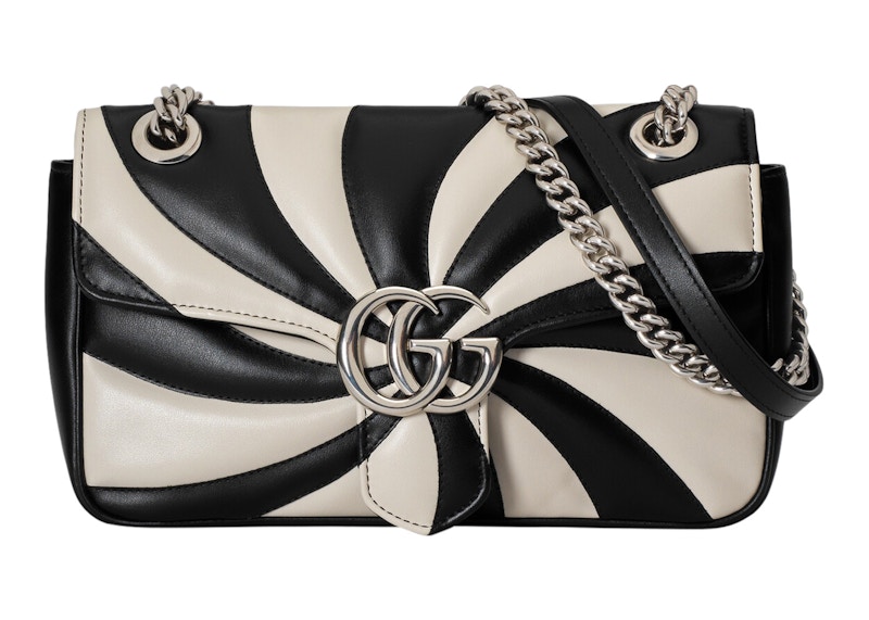 Gucci GG Marmont Shoulder Bag Small Optical Quilted Patchwork Black/White