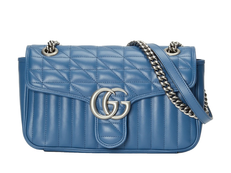 Gucci GG Marmont Small Blue Matelasse