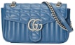 Buy 古驰 GG Marmont 小号蓝色绗缝包