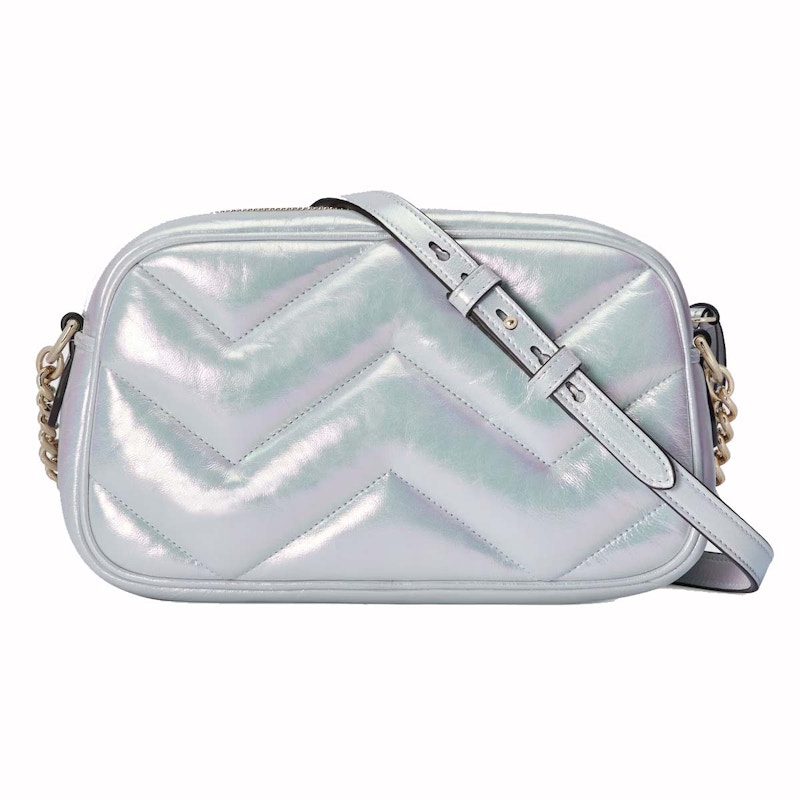 Lookbook 古驰GG Marmont小号相机包绿色虹彩肩背包