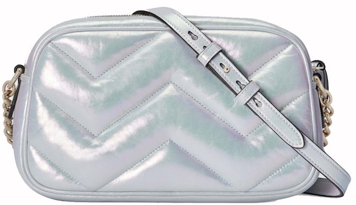 Gucci GG Marmont Small Camera Shoulder Bag Green Iridescent Lookbook Gucci GG Marmont Small Camera Shoulder Bag Green Iridescent