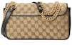 Order Gucci GG Marmont Small Diagonal Matelasse Bag Original GG Canvas Beige/Ebony