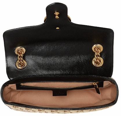 Gucci GG Marmont Small Diagonal Matelasse Bag Original GG Canvas Beige/Ebony Lookbook Gucci GG Marmont Small Diagonal Matelasse Bag Original GG Canvas Beige/Ebony